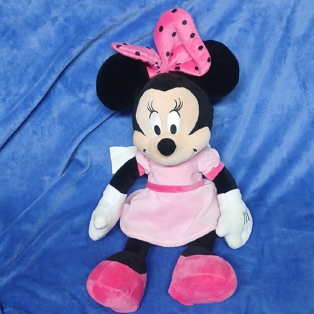 Disney Minnie Mouse Pink and Black Stuffed Animal